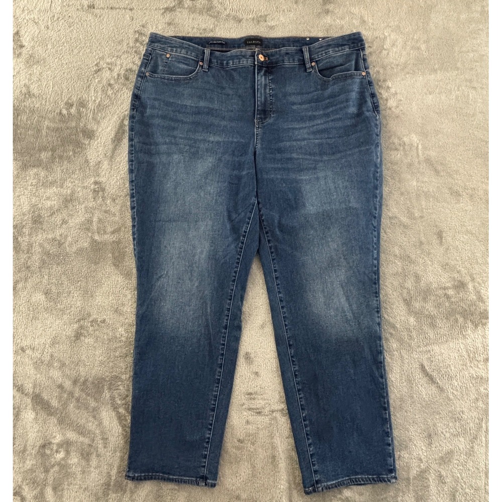 Talbots Slim Fit Ankle Jeans Womens 22W Medium Wash Stretch Denim 28" Inseam